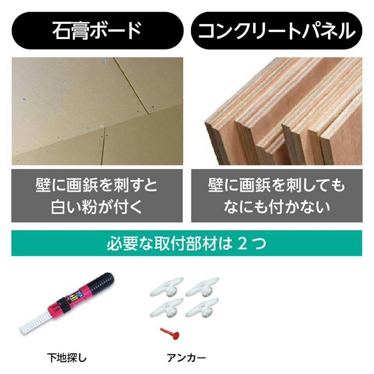 ダンス用 立て掛けミラー - 石膏ボードの壁にも設置可能